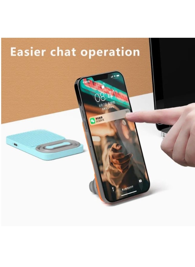 ريبنيو باور بانك شحن لاسلكيRcp 114 مع حامل هاتف 2 في 1 أفقي ورأسي مع شاحن لاسلكي عالمي وملحقات إلكترونية وحامل شحن لاسلكي - Image 3