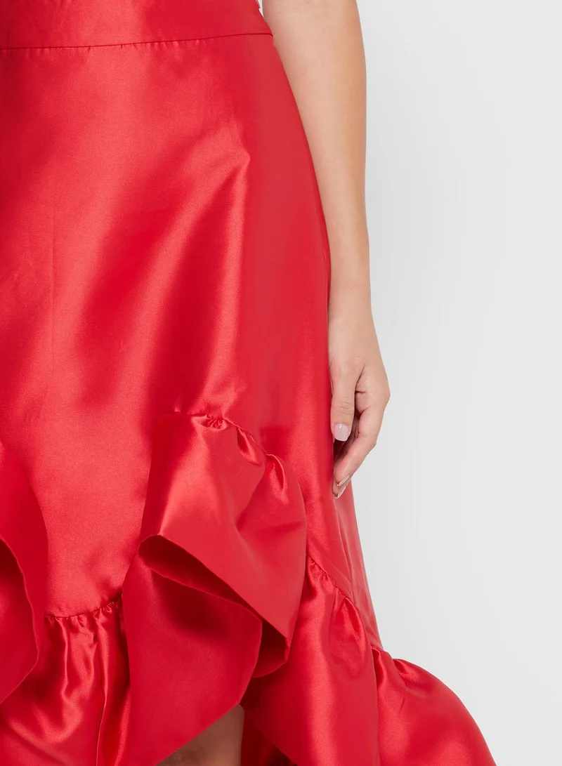 the no name style Ruffle Detail Mini Skirt