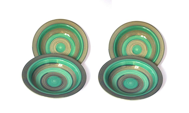 VolCraft Ceramic Pasta Plate | Soup Plate | Snack Plate | Size 7 inch | Microwave Safe, Oven Safe | Set of 4 Plates - Image 1