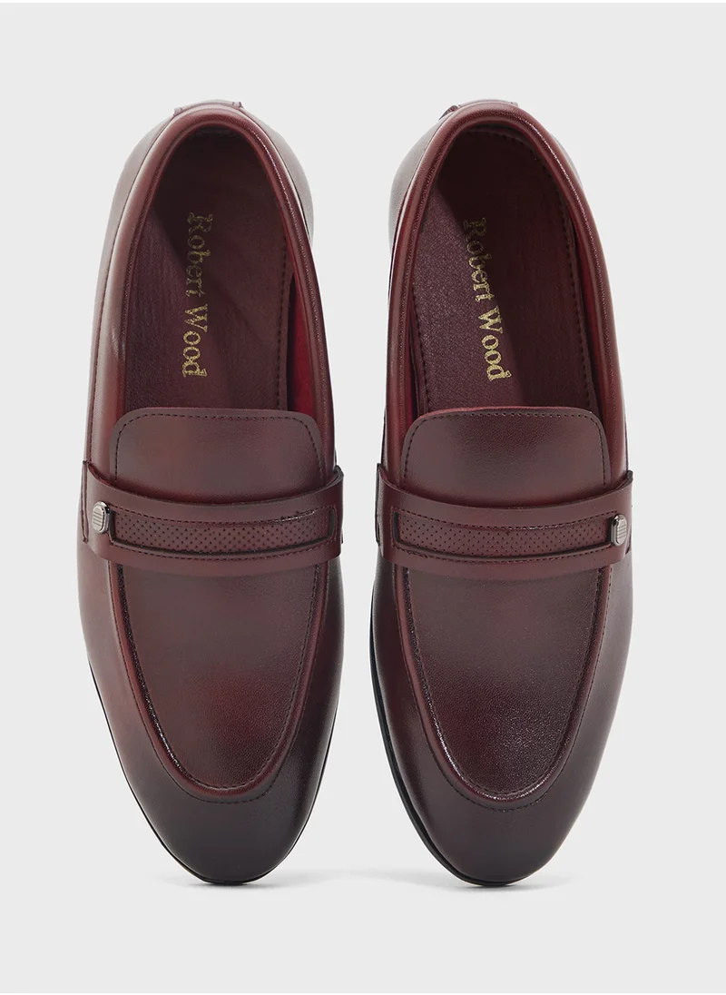 Robert Wood Clasisic Saddle Detail Formal Loafer Slip Ons