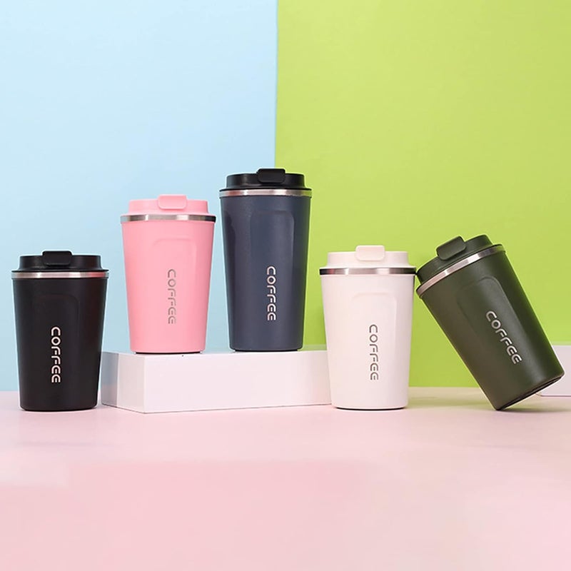 Eacam 380mL Stainless Steel Coffee Cup, Leakproof Insulated Thermal Cup Car Coffee Cup Stainless Steel Vacuum Insulated Coffee Mug for Hiking, Camping & Traveling - Image 5