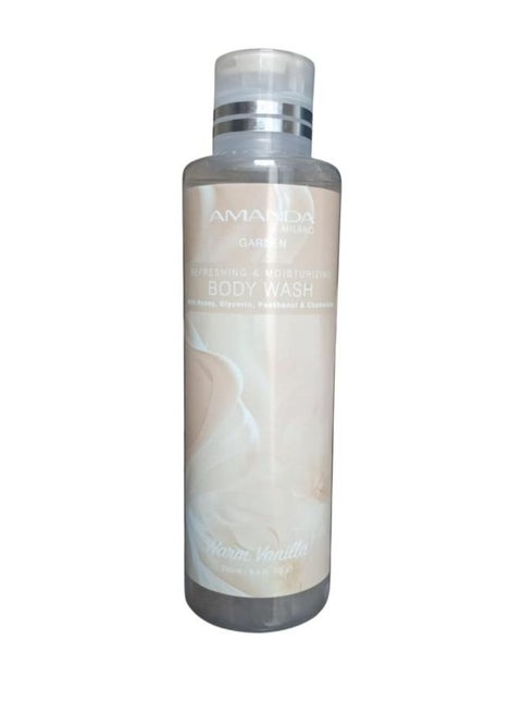 غسول الجسم المنعش والمرطب وورم فانيليا  من جاردن مع العسل والجلسرين والبانثينول والبابونج 250 مل