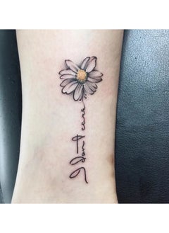 1 sheet Waterproof Daisy Flower Pattern Temporary Tattoo for Women and Men - Lasts 2-7 Days