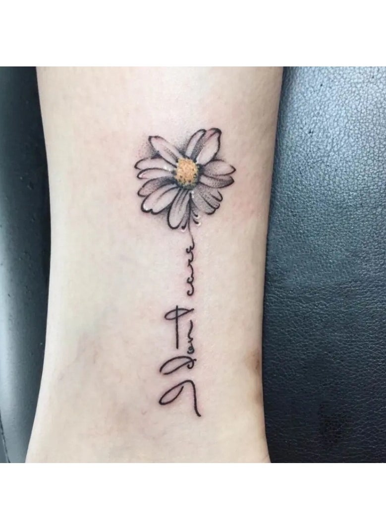 ORiTi - 1 sheet Waterproof Daisy Flower Pattern Temporary Tattoo for Women and Men - Lasts 2-7 Days - Image 1