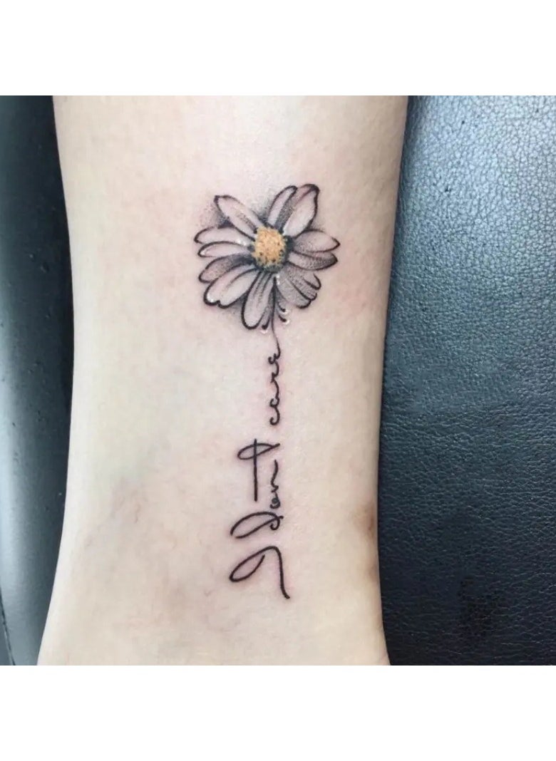 ORiTi - 1 sheet Waterproof Daisy Flower Pattern Temporary Tattoo for Women and Men - Lasts 2-7 Days - Image 1