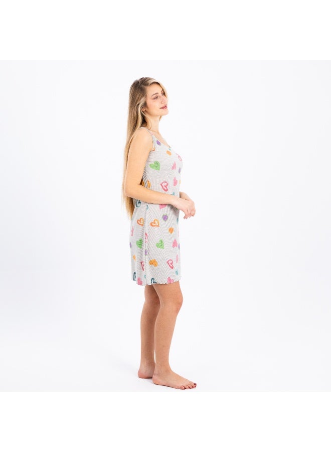 zecotex  Women's Cotton Sleeveless Nightdress – Soft Heart Print Sleep Shirt – Lightweight Summer Nightgown for Women  - Image 4