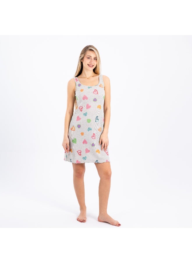 zecotex  Women's Cotton Sleeveless Nightdress – Soft Heart Print Sleep Shirt – Lightweight Summer Nightgown for Women  - Image 2