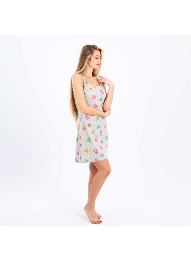 zecotex  Women's Cotton Sleeveless Nightdress – Soft Heart Print Sleep Shirt – Lightweight Summer Nightgown for Women  - Image 5