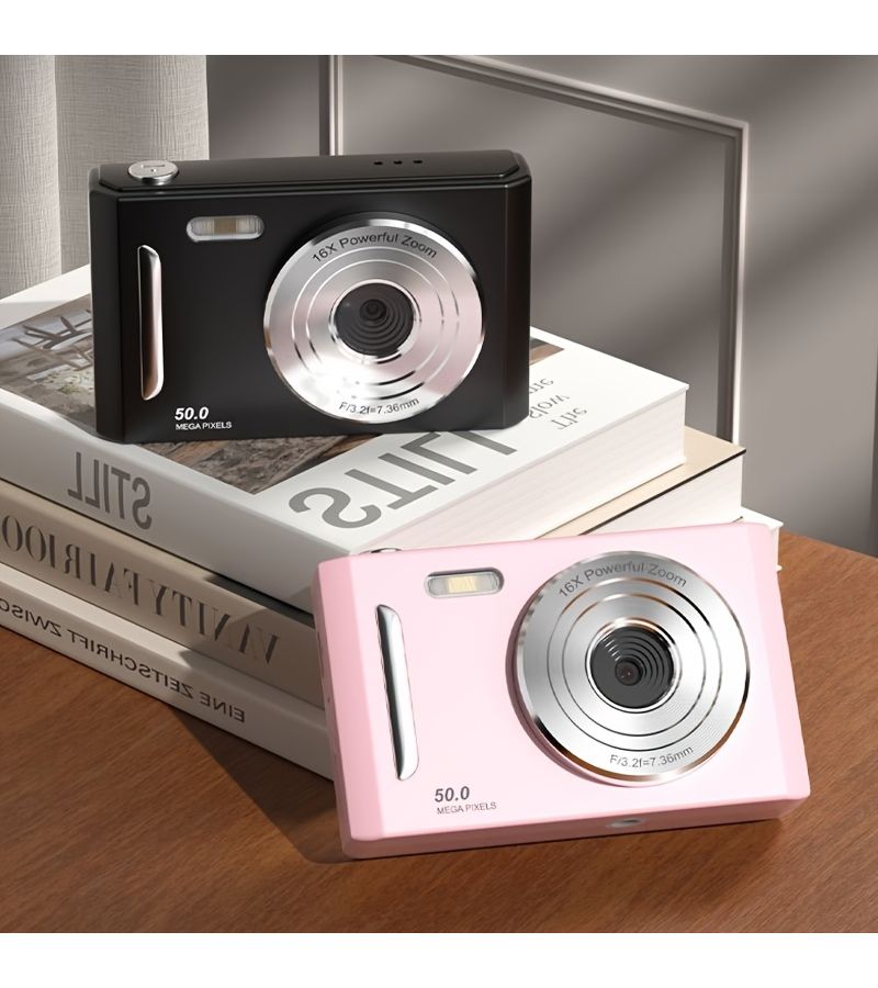 White CCD Retro Digital Camera HD Dual Lens For Travel Photography Video - Image 3