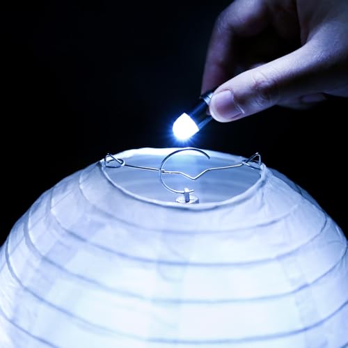 LIHAO أضواء LED للحفلات تعمل بالبطارية من LIHAO 24x لمصابيح الزينة للبالونات والفوانيس الورقية، مقاومة للماء - بيضاء - Image 5