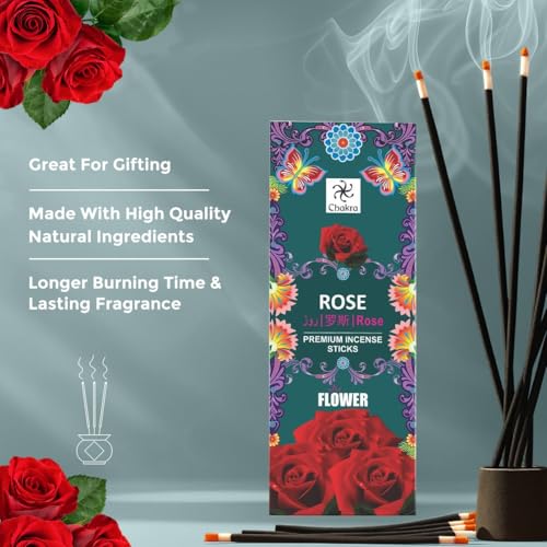Chakra Red Rose Incense Sticks – 120 Count (6 Boxes) Romantic Floral Aroma for Love, Cleansing, Relaxation, & Meditation Long-Lasting Natural Incense for Home Fragrance & Spiritual Rituals - Image 5