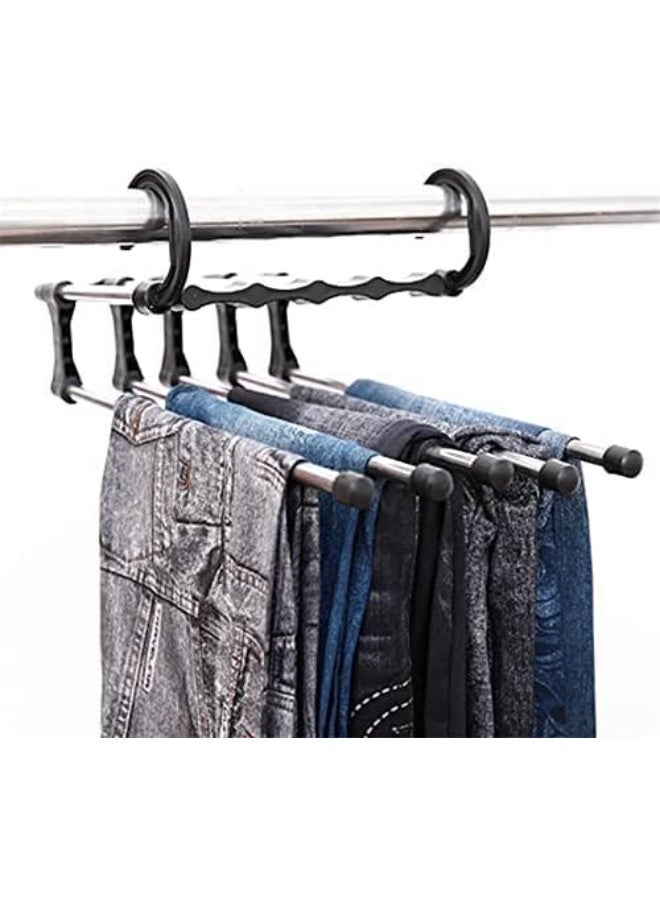Spaceshoop 5 in 1 Stainless Steel Multi-Layer Multifunction Clothes Hanger – Space-Saving Magic Hanger for Closet Organization, Heavy-Duty Rotating Wardrobe Hanger for Shirts, Pants, Coats & Accessories - Image 3