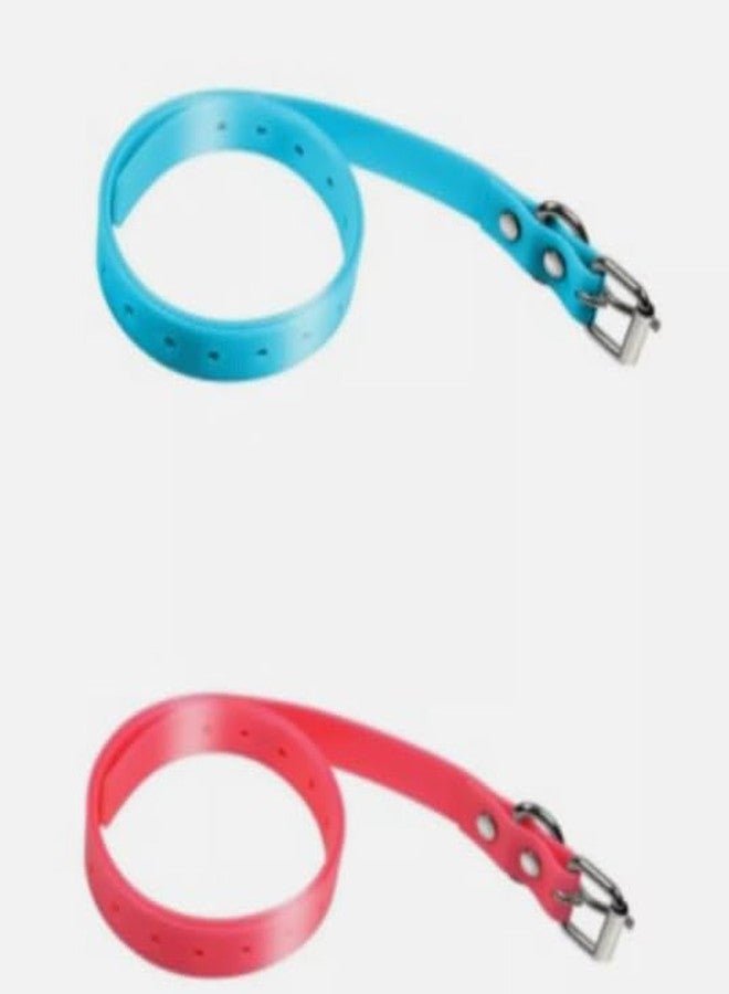 KELEFET for Dog Collar for Garmin Compatible 3/4" 27" Long Strap for Garmin,Petsafe,PATPET,Sportdog,Dogtra etc straning Collar, for Goat Sheep Lame Cow, Buckle, Adjustable, watherproof Pink Lakeblue - Image 1