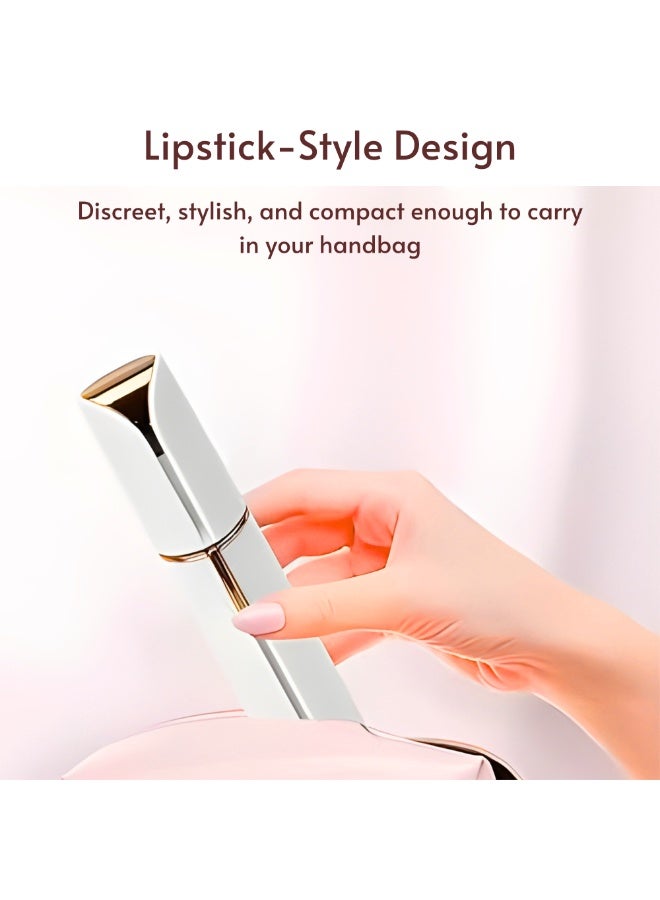 VIO Womens Flawless Facial Hair Remover Eyebrow Trimmer Painless Precision Electric Razor for Face Rechargeable Lipstick Style Trimmer with LED Light for Lips Nose Chin Facial Hair Dermaplaning Tool Painless Precision Lipstick Style Razor Shaver Portable USB Rechargeable Gentle Hair Removal Device for Travel Gift for Women - Image 5