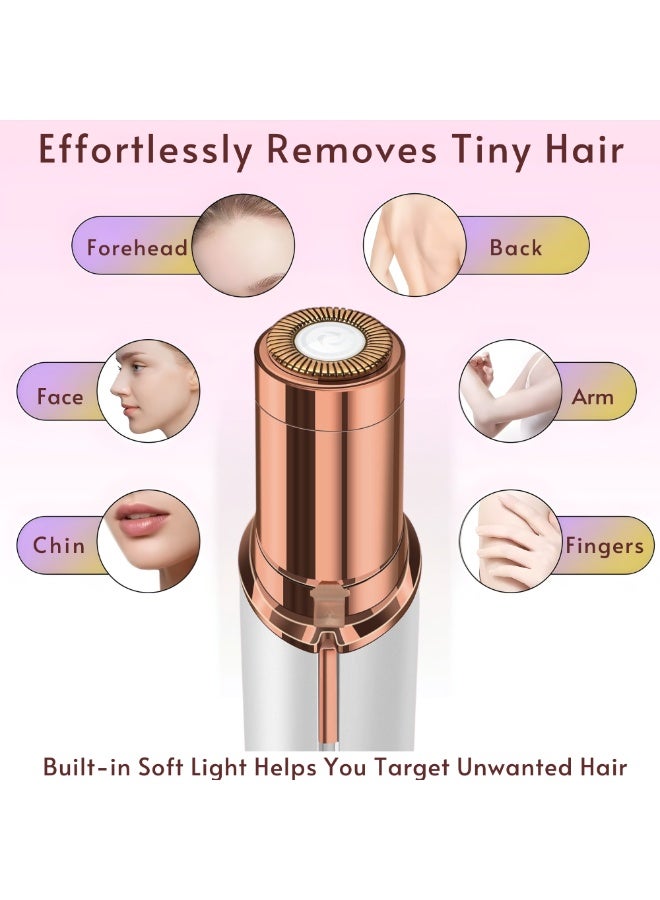 VIO Womens Flawless Facial Hair Remover Eyebrow Trimmer Painless Precision Electric Razor for Face Rechargeable Lipstick Style Trimmer with LED Light for Lips Nose Chin Facial Hair Dermaplaning Tool Painless Precision Lipstick Style Razor Shaver Portable USB Rechargeable Gentle Hair Removal Device for Travel Gift for Women - Image 4