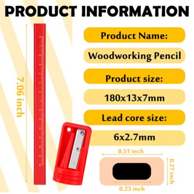 8 oz Brass Plumb Bob with Replaceable Steel Tip 20 ft String and Hook 2 Carpenter Pencils and Sharpener Accurate Measuring Plum Bob Tool for Contractors Masons DIY Building Surveying Hexagonal - Image 3