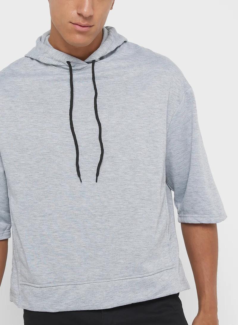 Seventy Five Basics Short Sleeve Oversized Hoddie