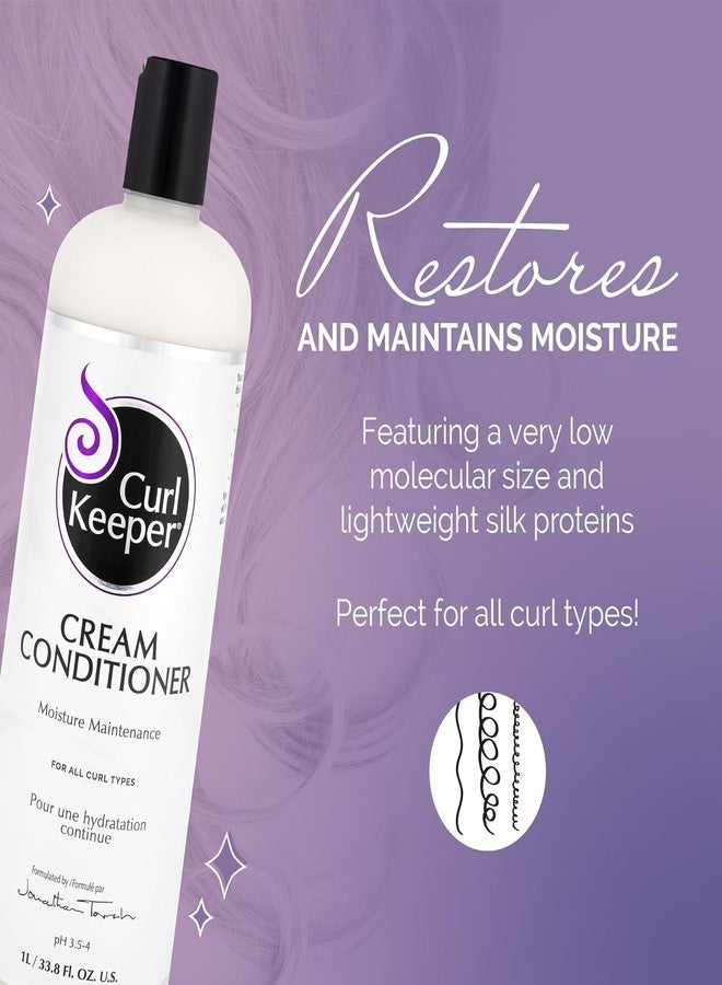Curl Keeper Cream Conditioner for Curly Hair, 33.8 Fl Oz - Lightweight Daily Hair Conditioner for All Curl Types - Moisturizing & Deep Conditioning Helps Detangle, Maintain Shine & Locks-In Color - Image 2