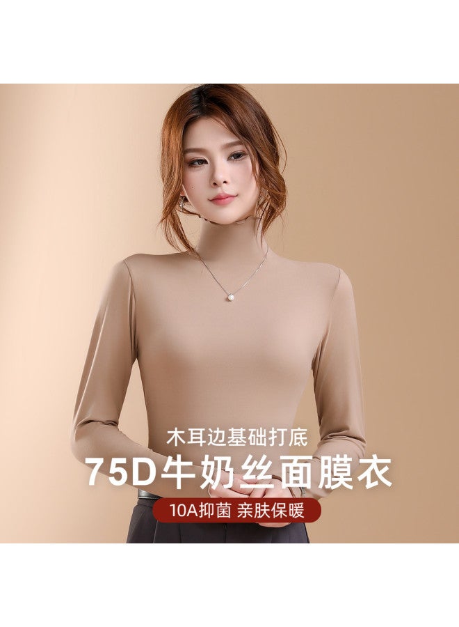 Modal Basic Versatile Thin Solid Color Long Sleeve Fitted Women'S Top For Spring And Autumn - Image 5