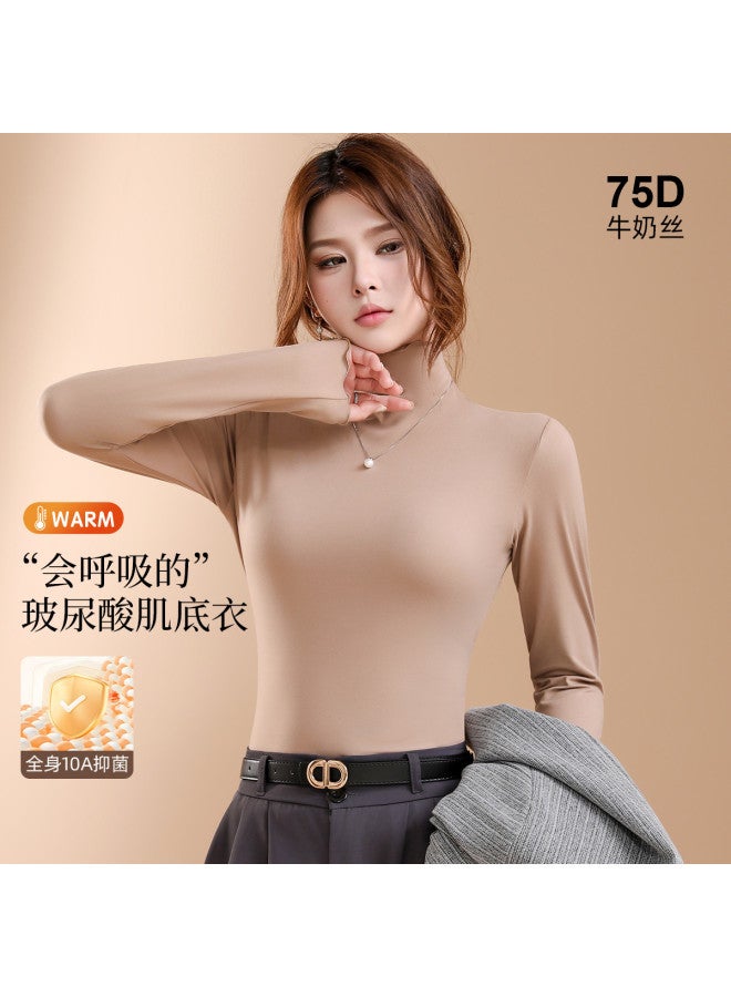 Modal Basic Versatile Thin Solid Color Long Sleeve Fitted Women'S Top For Spring And Autumn - Image 4