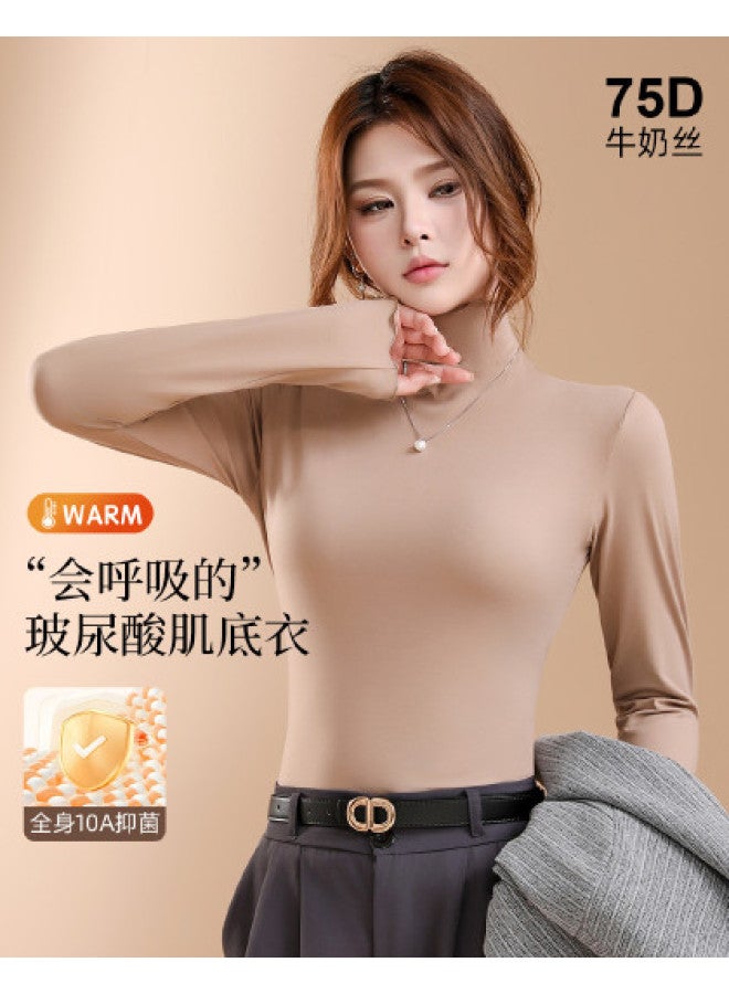 Modal Basic Versatile Thin Solid Color Long Sleeve Fitted Women'S Top For Spring And Autumn - Image 1