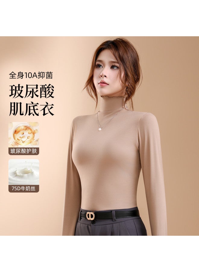 Modal Basic Versatile Thin Solid Color Long Sleeve Fitted Women'S Top For Spring And Autumn - Image 3