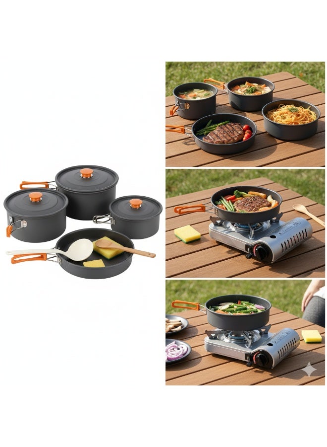 Camping Cookware Set TZ-500 Large Outdoor Cooking Kit with Pots Pan Bowls and Plates