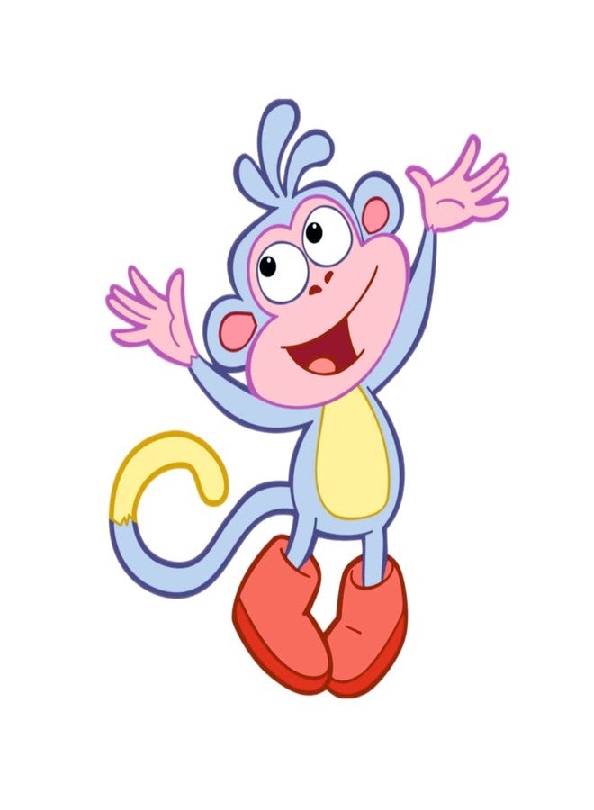 Akki Wold Boots The Monkey Wall Sticker for Living Room, Kids Room, Office, Hall (Muticolor, Size - 34Cm X 30Cm) - Image 1