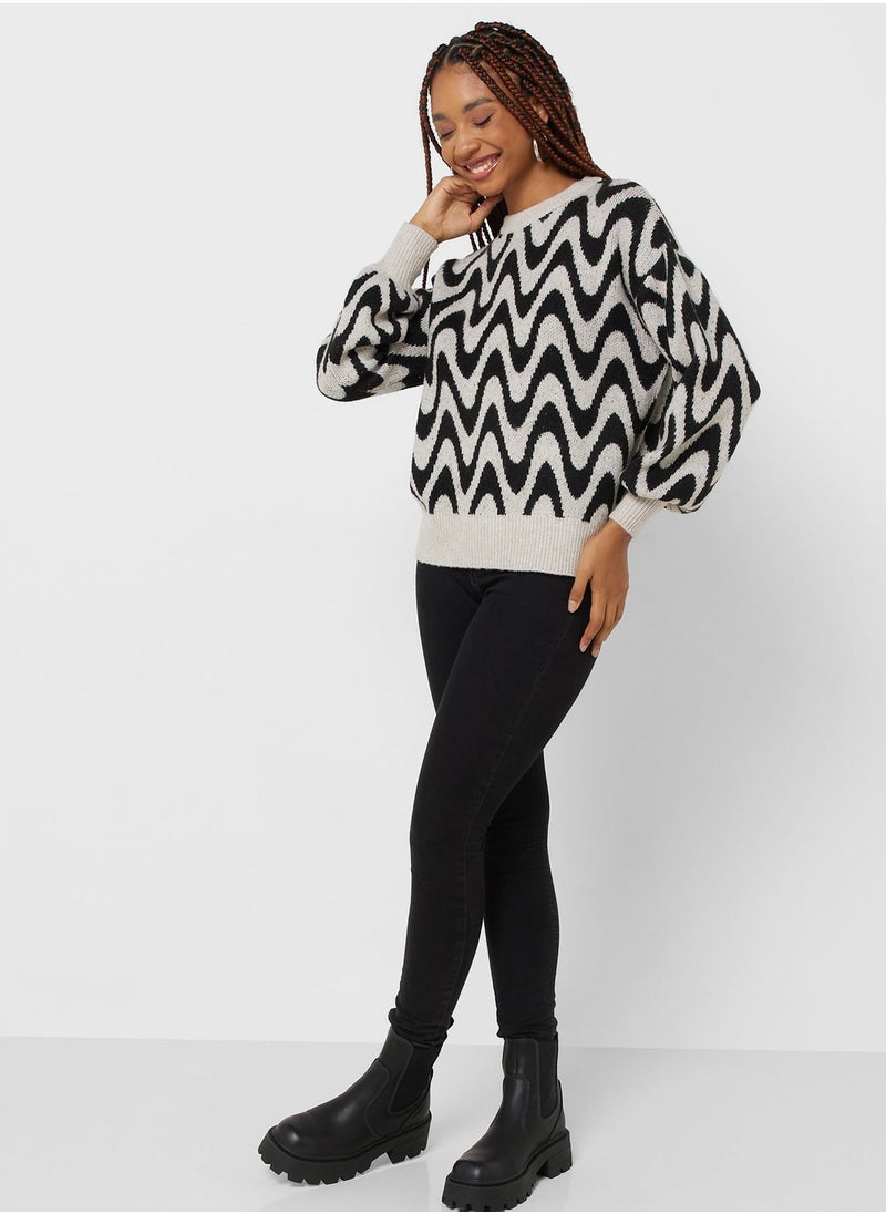 ONLY - Crew Neck Knitted Sweater - Image 1