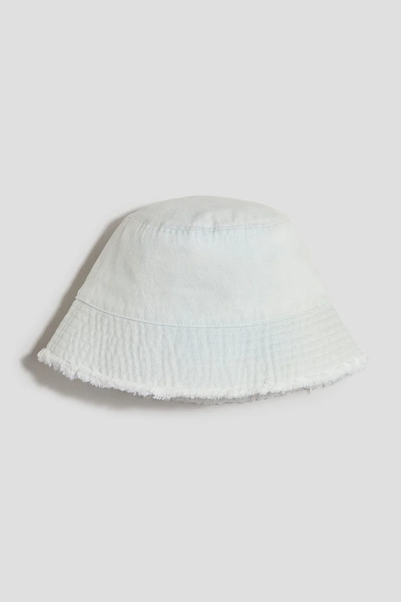 H&M Frayed-edge denim bucket hat