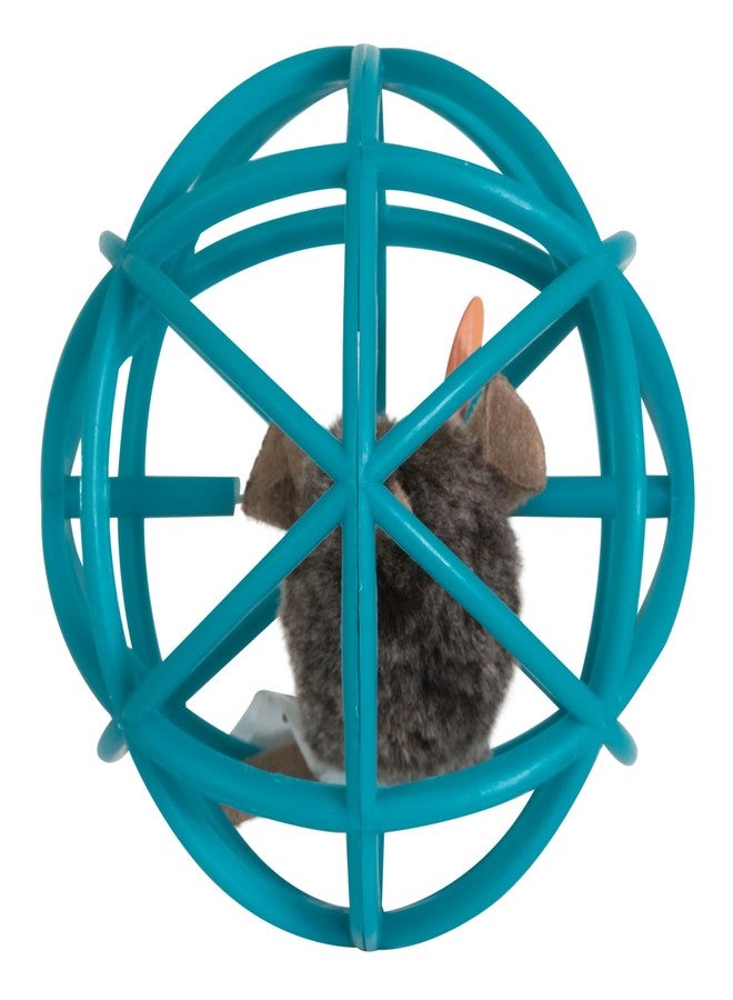 Pet Zone Ball of Furry Fury Premium Catnip Cat Toy with Real Mouse Sounds, for Chase, Rolling and Racing, Teal - Image 4
