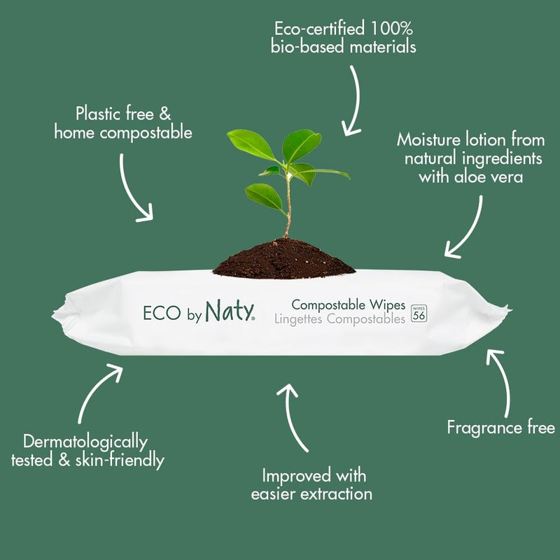 إيكو من ناتي عبوة مناديل مبللة اقتصادية للأطفال مكونة من 56 منديل من 12 قطعة بعدد إجمالي 672 منديل - Image 2