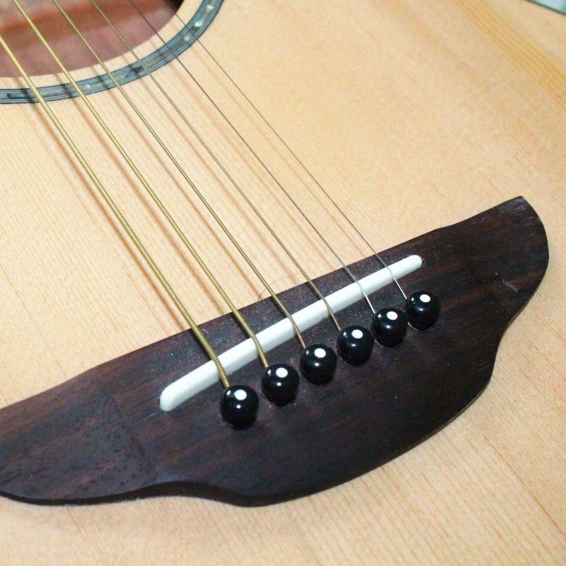 TechBlaze MOCKING BIRD Acoustic Guitar String Set of 6 Stainless Steel Acoustic Guitar String set with Hollow Ball End Full Replacement Guitar Saddle Set (0.10-0.50 Extra Light Gauge) - Image 2