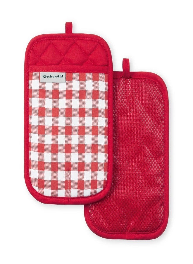 KitchenAid Gingham Pot Holder 2-Pack Set, Passion Red, 7"x10" - Image 1