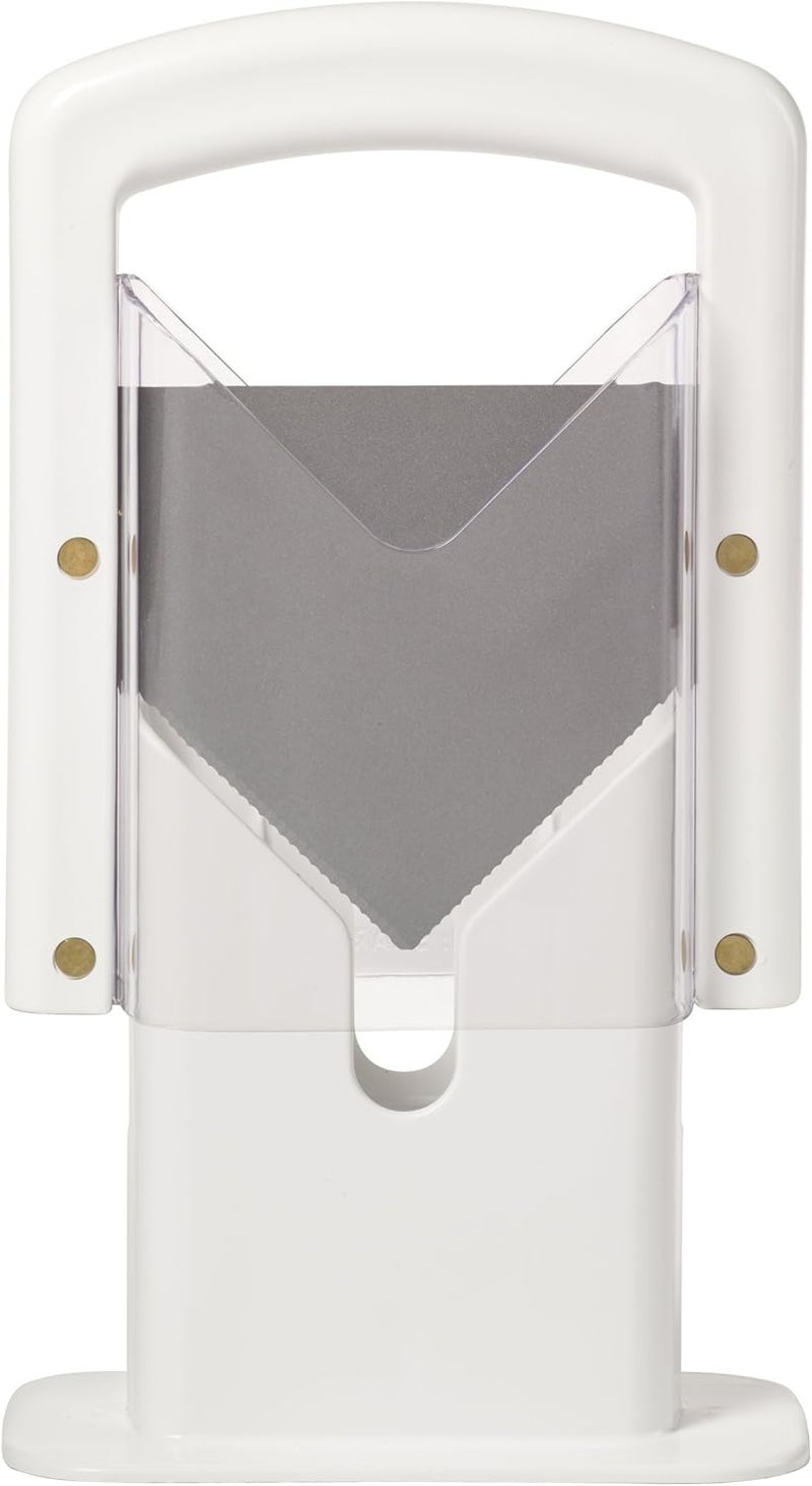 Hoan The Original Bagel Guillotine Slicer - 9.25-Inch Stainless Steel Blade Slicer - Safe and Efficient Easy Bagel Cutter for Muffins, Rolls, Buns with Precision Ground Serrated Blade (White) - Image 2