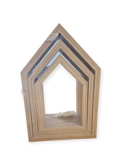 Home Ezz House Shape Wooden Floating Shelves Wooden Cube Box 3pcs  - Image 2