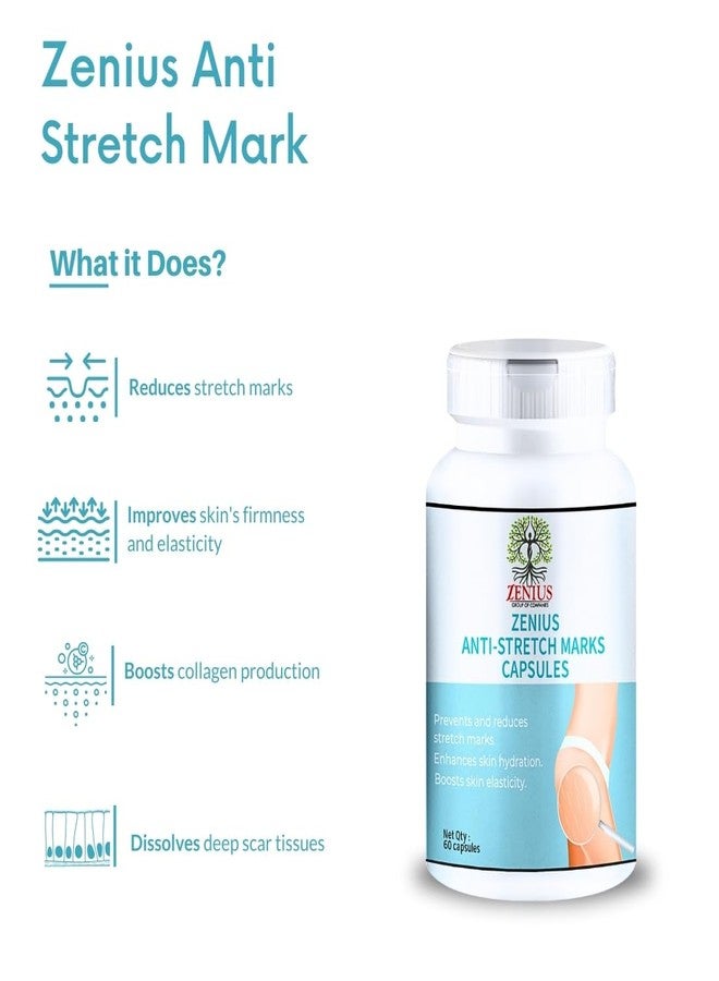 ZENIUS Stretch Marks Removal Capsule For Stretch Marks for Women & Men and Natural Body Butter | For Skin Elasticity, Healing & Stretch Marks Removal - 60 Capsules - Image 5