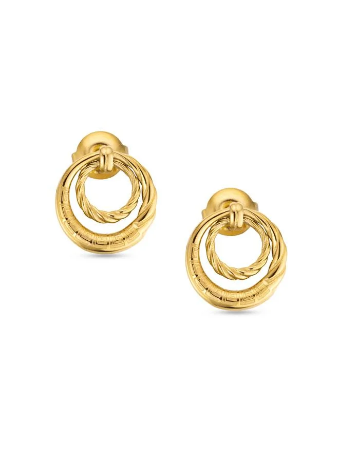 Guy Laroche Mady Yellow Gold Plated Stainless Steel Stud Earrings for Women