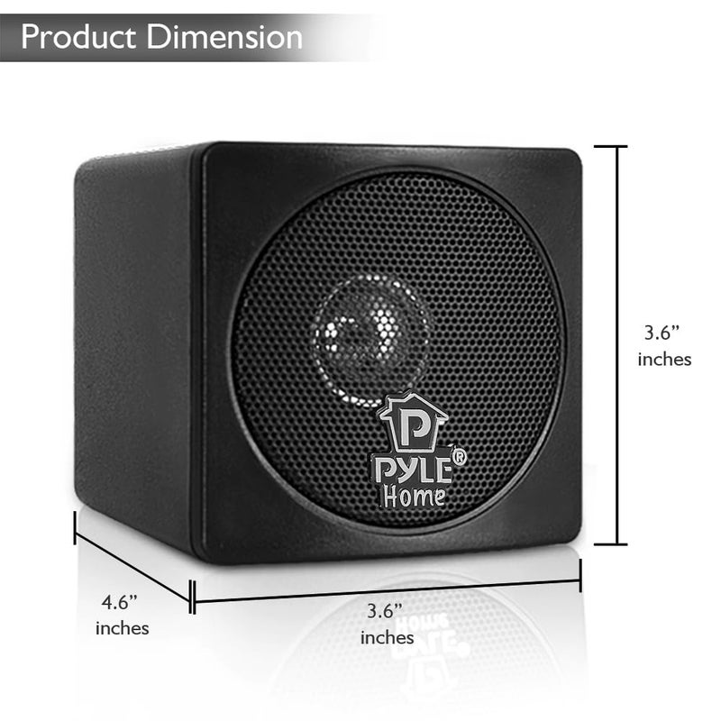 Pyle Home PCB3BK 3-Inch 100-Watt Mini Cube Bookshelf Speakers - Pair (Black) (Pair) - Image 3