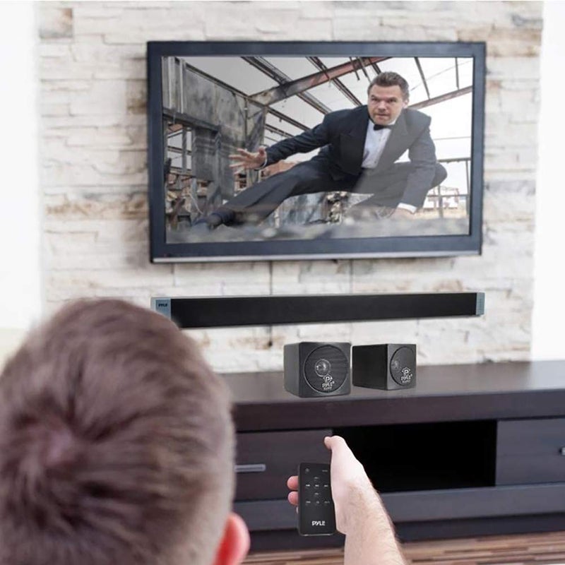 Pyle Home PCB3BK 3-Inch 100-Watt Mini Cube Bookshelf Speakers - Pair (Black) (Pair) - Image 2