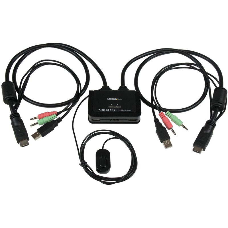 Startech.com StarTechcom 2 Port USB HDMI Cable KVM Switch with Audio and Remote Switch USB Powered KVM with HDMI Dual Port HDMI KVM Switch SV211HDUA - Image 2