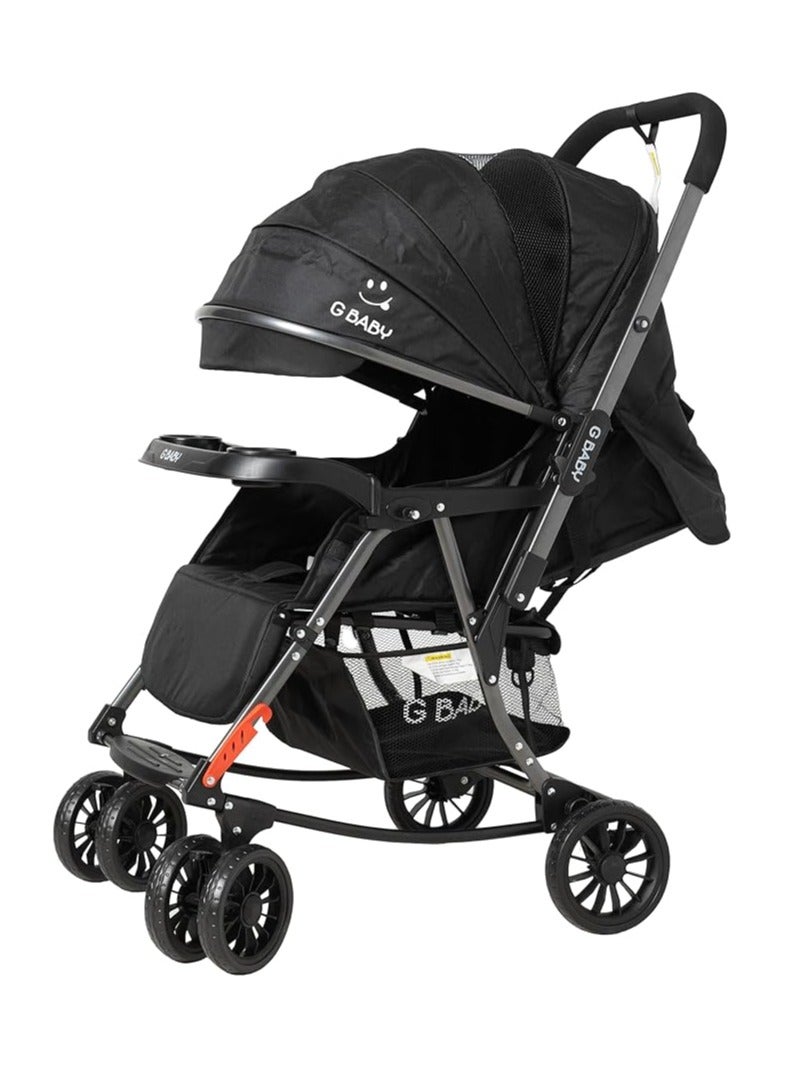 G Baby (G22) stroller baby/Kids Travel Stroller Reversible Handle, LIGHTWEIGHT, COMPACT DESIGN,Mosquito Net,Advanced Stroller with Rocker_Black - Image 2