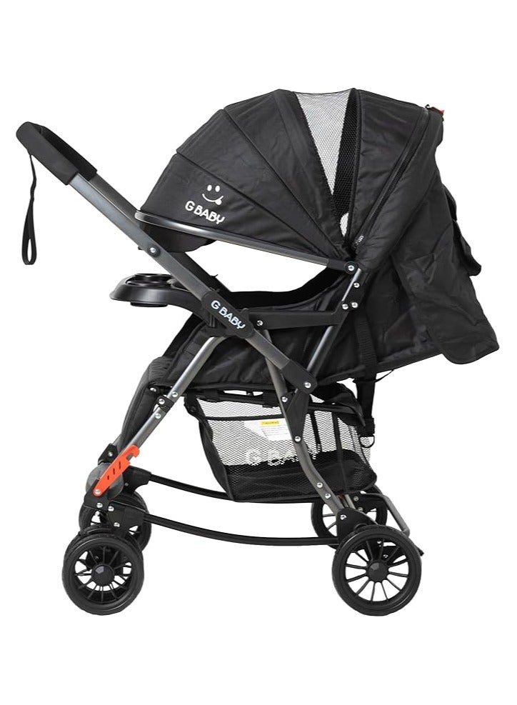 G Baby (G22) stroller baby/Kids Travel Stroller Reversible Handle, LIGHTWEIGHT, COMPACT DESIGN,Mosquito Net,Advanced Stroller with Rocker_Black - Image 3