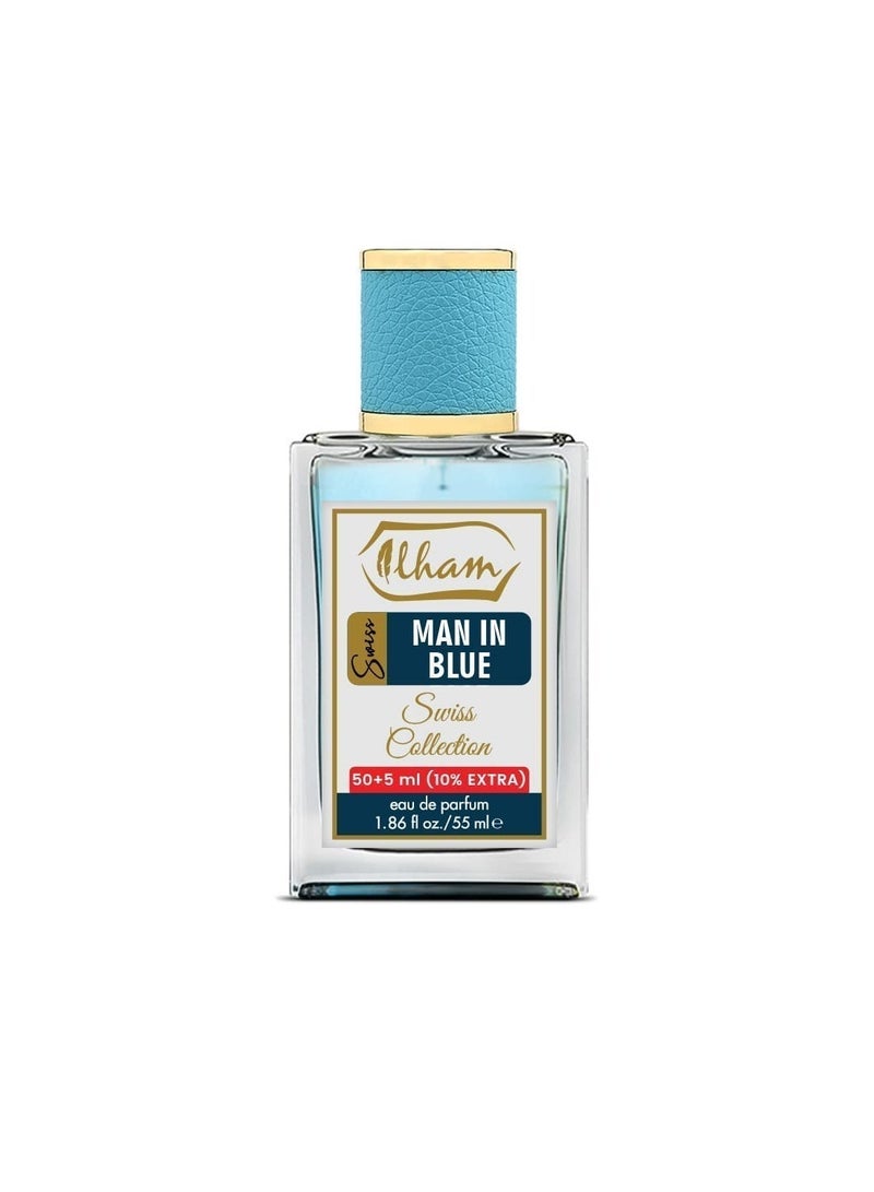 عطور إلهام  سويس مان إن بلو (50مل+5مل) 10٪ إضافي – 55 مل إدو برفيوم للرجال - Image 3