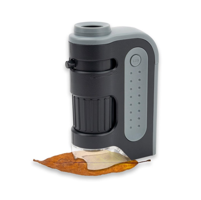 Carson Carson MicroBrite Plus 60x-120x LED Lighted Pocket Microscope, Portable Handheld Microscope STEM Toy, Mini Microscope for Student Science Lab, Educational Portable Microscope (MM-300)  - Image 1