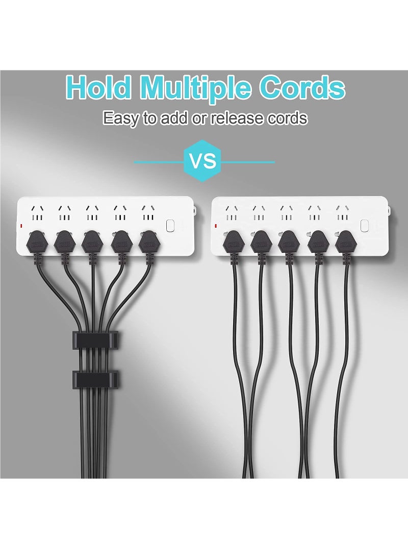 Loquat 20-Piece Cable Management Clips, Large Clips for Under Desk Wire Management, Adhesive Organizer Multiple Cord, Computer/PC, Network, TV, Ethernet, Electric Wires, Black - Image 4