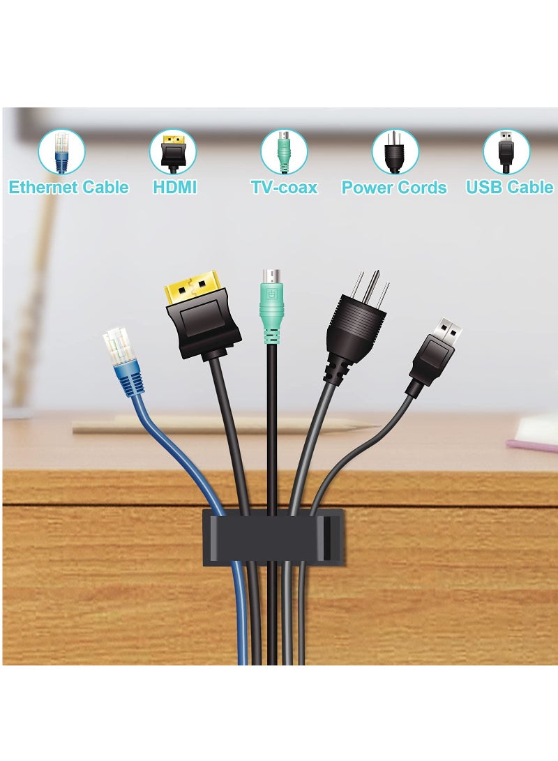 Loquat 20-Piece Cable Management Clips, Large Clips for Under Desk Wire Management, Adhesive Organizer Multiple Cord, Computer/PC, Network, TV, Ethernet, Electric Wires, Black - Image 5