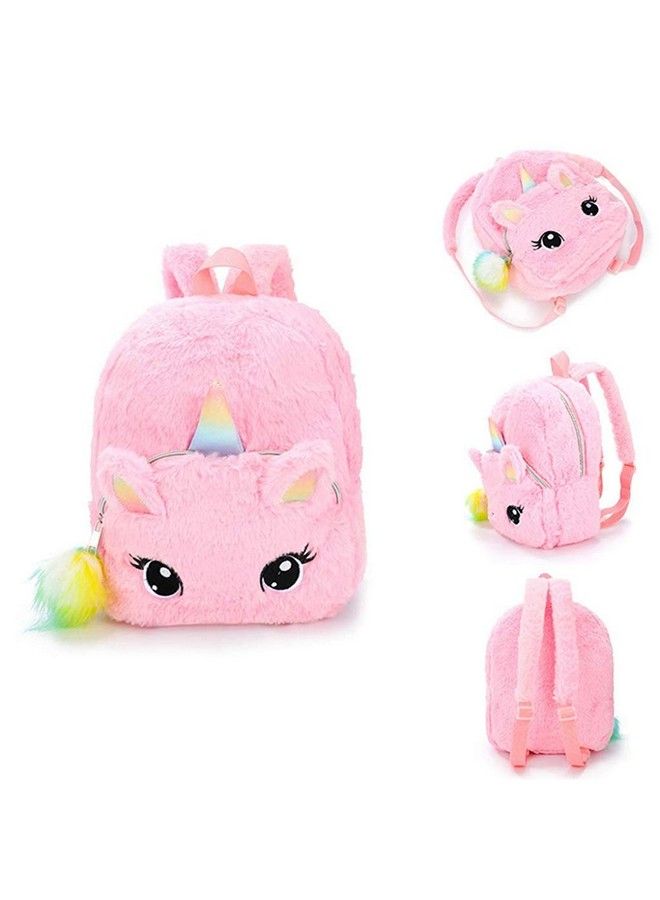 Tickles Beutiful Eyes Unicorn Soft Stuffed Plush Backpack For Kids Girls School Picnic Vacation Birthday Gift (Color: Pink; Size: 30 Cm)  - Image 4