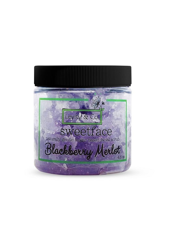 Levity & Co. Sweetface Facial Sugar Scrub. Anti Aging Deep Cleaning Acne Treatment Exfoliating Facial Scrub Regenerates & Brightens Face Neck & Décolleté (Blackberry Merlot)  - Image 1