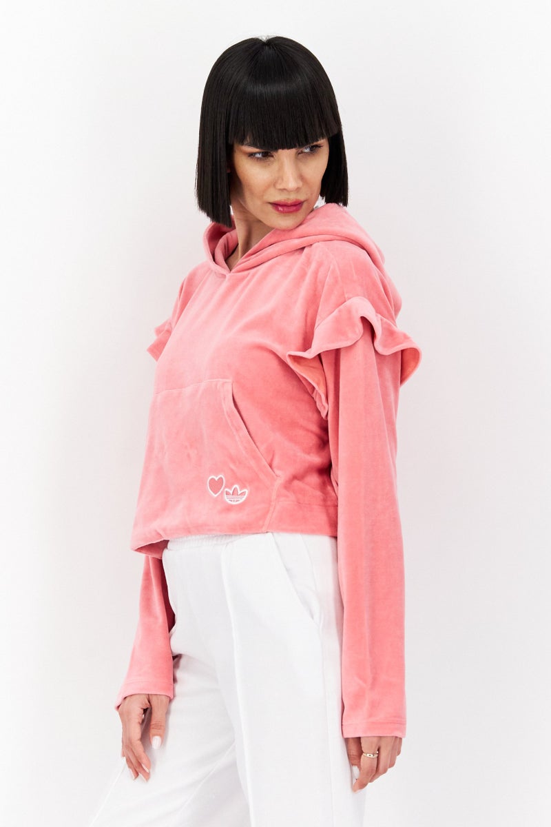 adidas Originals Women Sportswear Fit Long Sleeves Outdoor Sweatshirt, Pink  - Image 4